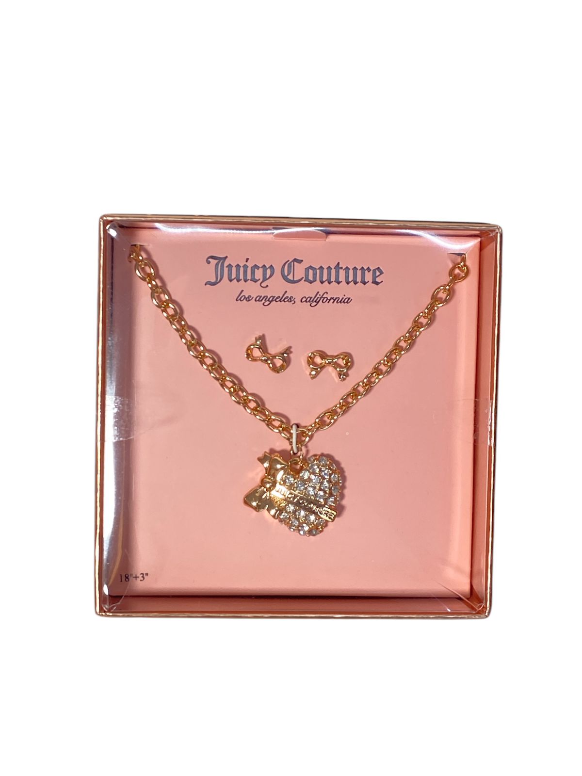 Set de Collar Juicy Couture Corazón y Aretes Moño